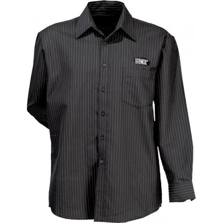 Shirt Mens Long Sleeve Black / White Stripe